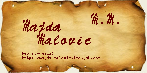 Majda Malović vizit kartica